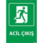 Acil Çıkış Kapı Üzeri Uyarı Levhası