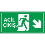 Acil Çıkış Levhası Sağ Çapraz Aşağı Yön
