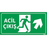 Acil Çıkış Levhası Sağ Çapraz Yukarı Yön