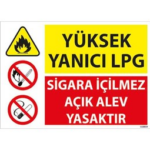 Yüksek Yanıcı Lpg Uyarı Levhası