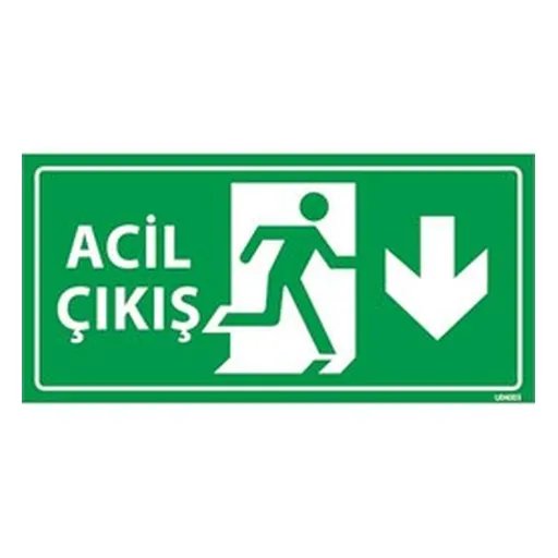 Acil Çıkış Levhası Aşağı Yön — İŞ GÜVENLİĞİ