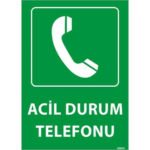 Acil Durum Telefonu Uyarı Levhası
