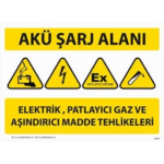 Akü Sarj Alanı Uyarı Levhası U10130