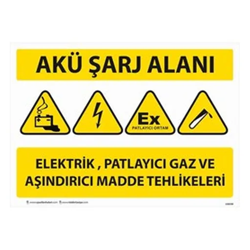 Akü Sarj Alanı Uyarı Levhası U10130 — İŞ GÜVENLİĞİ