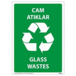 Cam Atıklar Uyarı Levhası