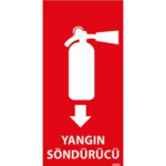Dikey Yangın Söndürücü Uyarı Levhası