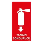 Dikey Yangın Söndürücü Uyarı Levhası — İŞ GÜVENLİĞİ