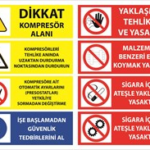 Dikkat Kompresör Alanı Uyarı Levhası