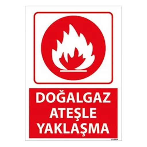 Doğalgaz Ateşle Yaklaşma Uyarı Levhası — İŞ GÜVENLİĞİ