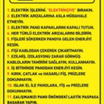 Elektrik Pano Kullanım Talimatı Uyarı Levhası