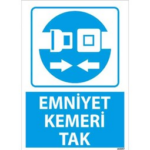 Emniyet Kemeri Tak Uyarı Levhası