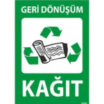 Geri Dönüşüm Kağıt Uyarı Levhası