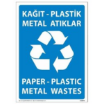 Kağıt - Plastik - Metal Atıklar Uyarı Levhası