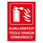 Kimyevi Tozlu Yangın Söndürücü Uyarı Levhası — İŞ GÜVENLİĞİ