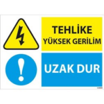 Tehlike Yüksek Gerilim Uyarı Levhası