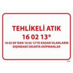 Tehlikeli Atık Uyarı Levhası Iskarta Ekipmanlar 16-02-13