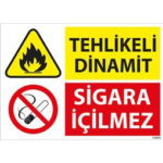 Tehlikeli Dinamit Uyarı Levhası