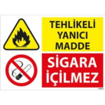 Tehlikeli Yanıcı Madde Uyarı Levhası