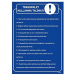 Transpalet Kullanma Talimatı Uyarı Levhası