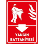 Yangın Battaniyesi Uyarı Levhası