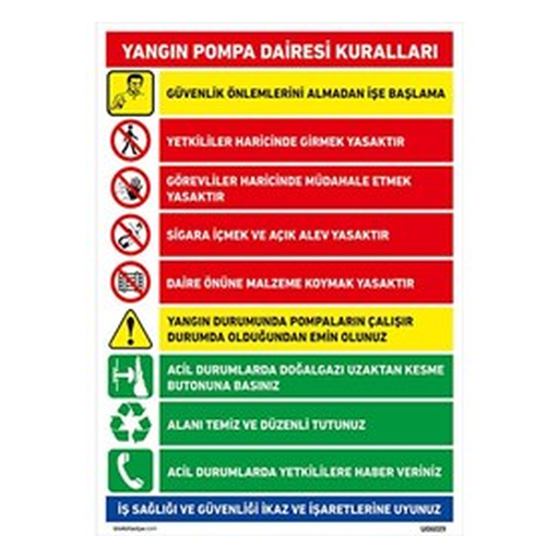 yangin-pompa-dairesi-kurallari-uyari-levhasi-512 Yangın Pompa Dairesi Kuralları Uyarı Levhası — İŞ GÜVENLİĞİ