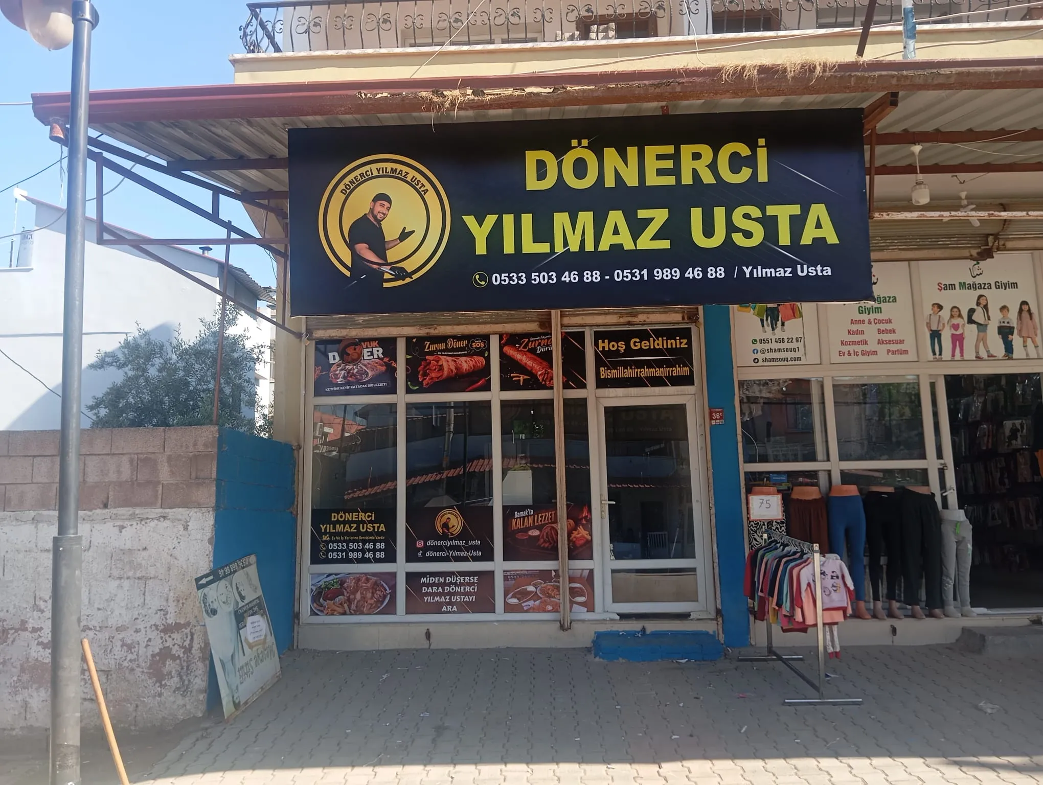 Dönerci Yılmaz Usta germe tabela